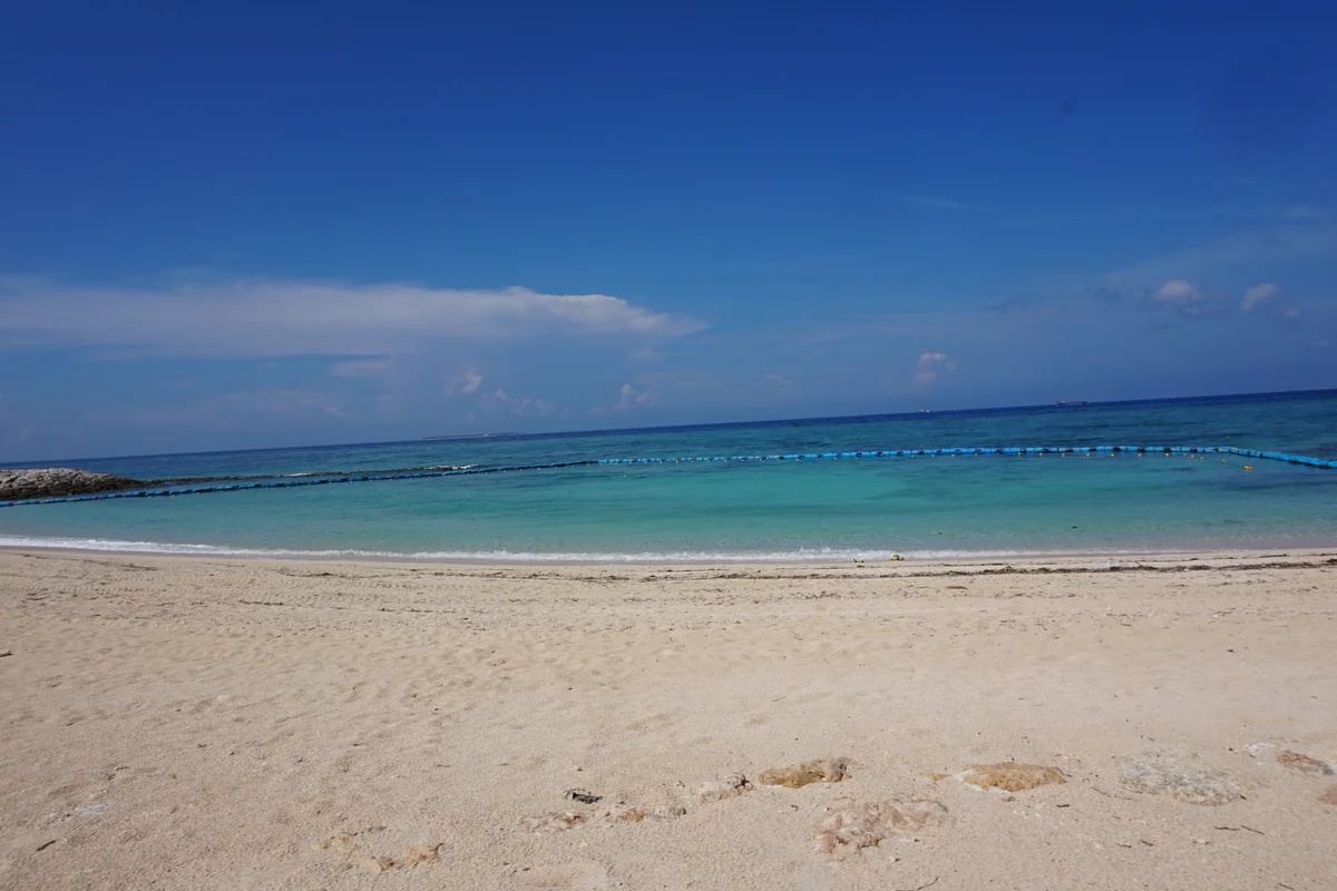 Emerald Beach at Ocean Expo Park, the free coastline area just outside Churaumi Aquarium