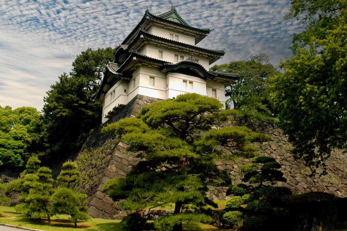 Fujimi-yagura watchtower rising above its stone base, one of the few Edo-era structures still visible on the general tour