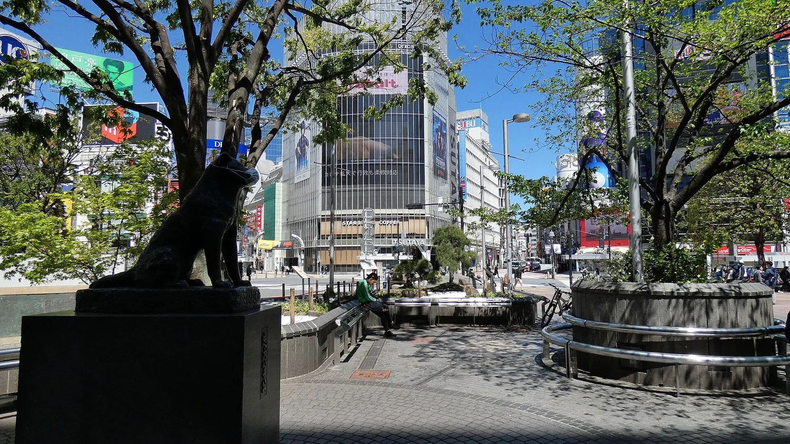 The bronze statue of Hachiko, the loyal dog, outside Shibuya Station