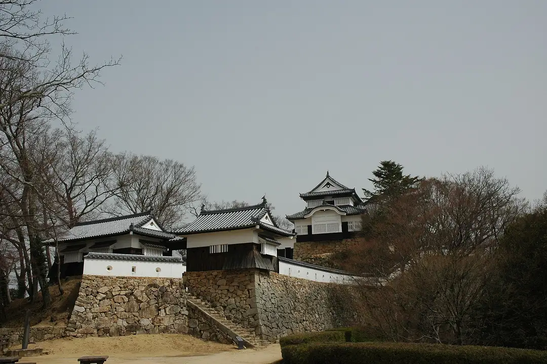 Bitchu-Matsuyama Castle's small keep on its forested mountaintop