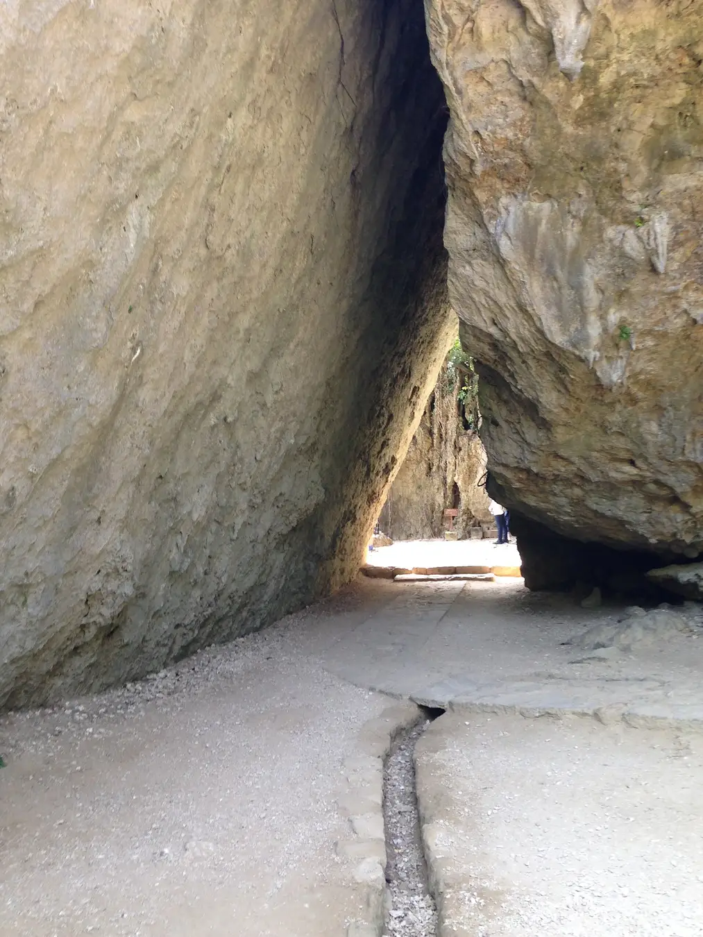 The Sangui triangular rock gateway at Sefa-utaki, the Ryukyu Kingdom's supreme sacred site, Nanjo